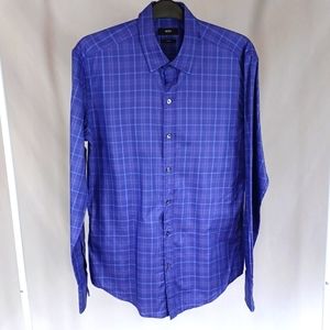 Men's Hugo Boss Robbie_1 Slim Fit Purple Plaid Long Sleeve Dress Shirt